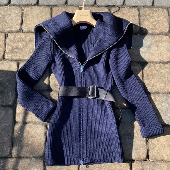 Miu Miu Sweaters - NWOT Miu Miu belted sweater jacket
